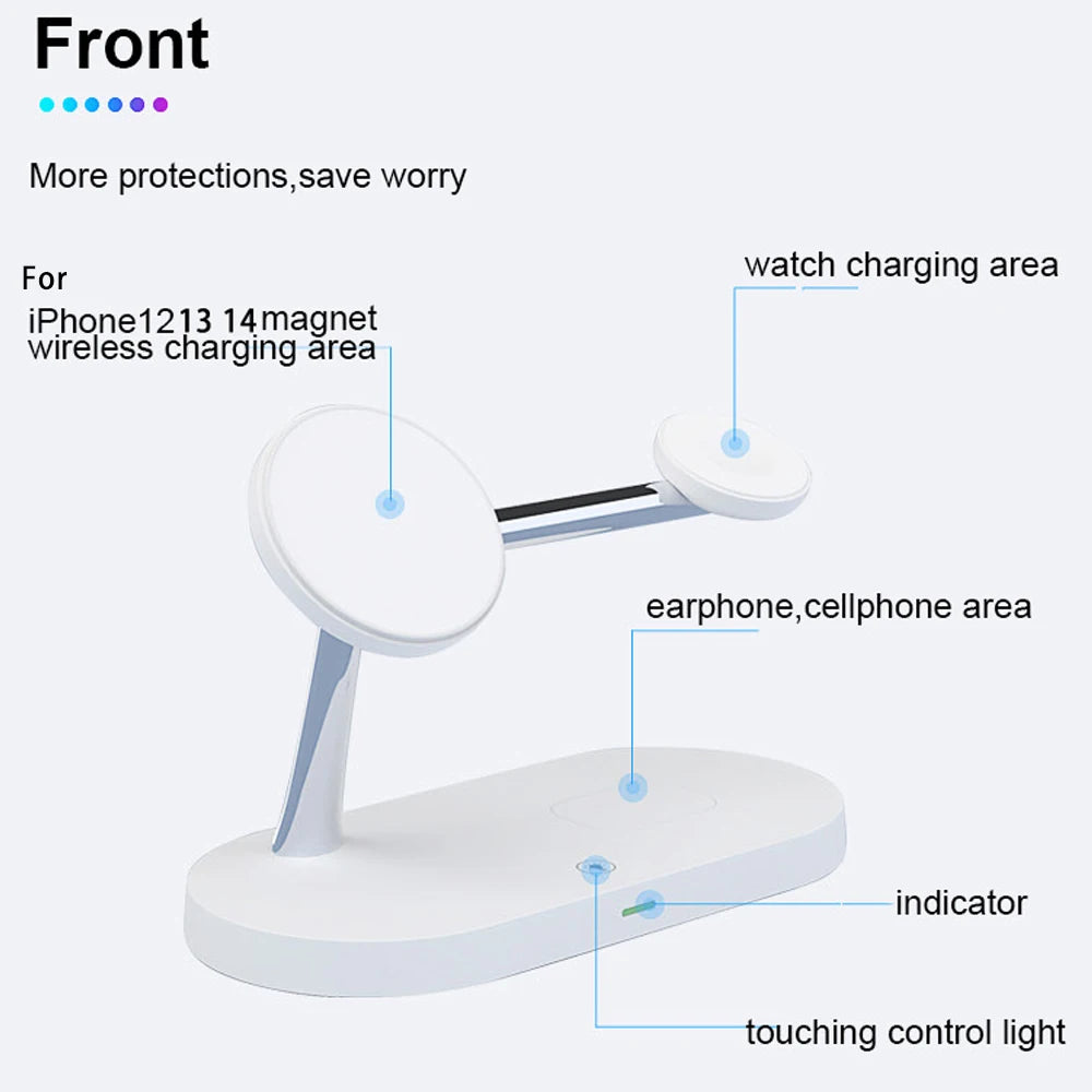 Support de chargeur sans fil 3 en 1, station de charge rapide