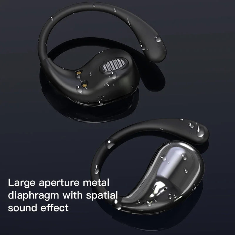 Ecouteurs sans fil Bluetooth 5.4 avec micro pour l'extérieur, crochet d'oreille basse