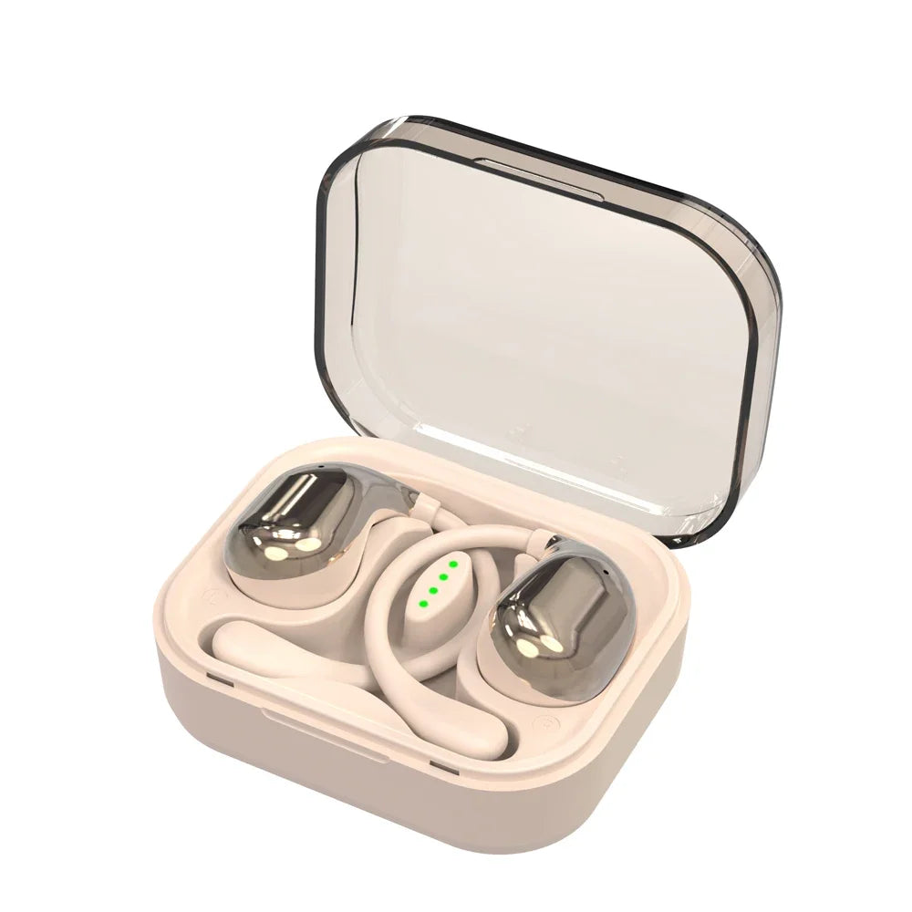 Ecouteurs sans fil Bluetooth 5.4 avec micro pour l'extérieur, crochet d'oreille basse