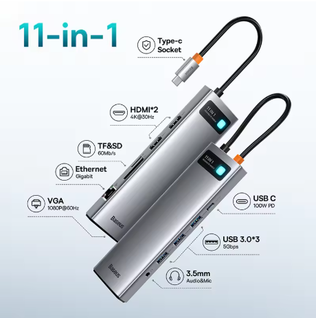 USB C HUB vers HDMI, adaptateur VGA USB 3.0 9