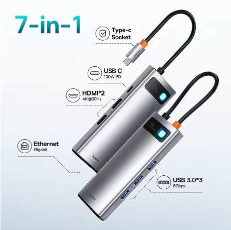 USB C HUB vers HDMI, adaptateur VGA USB 3.0 9