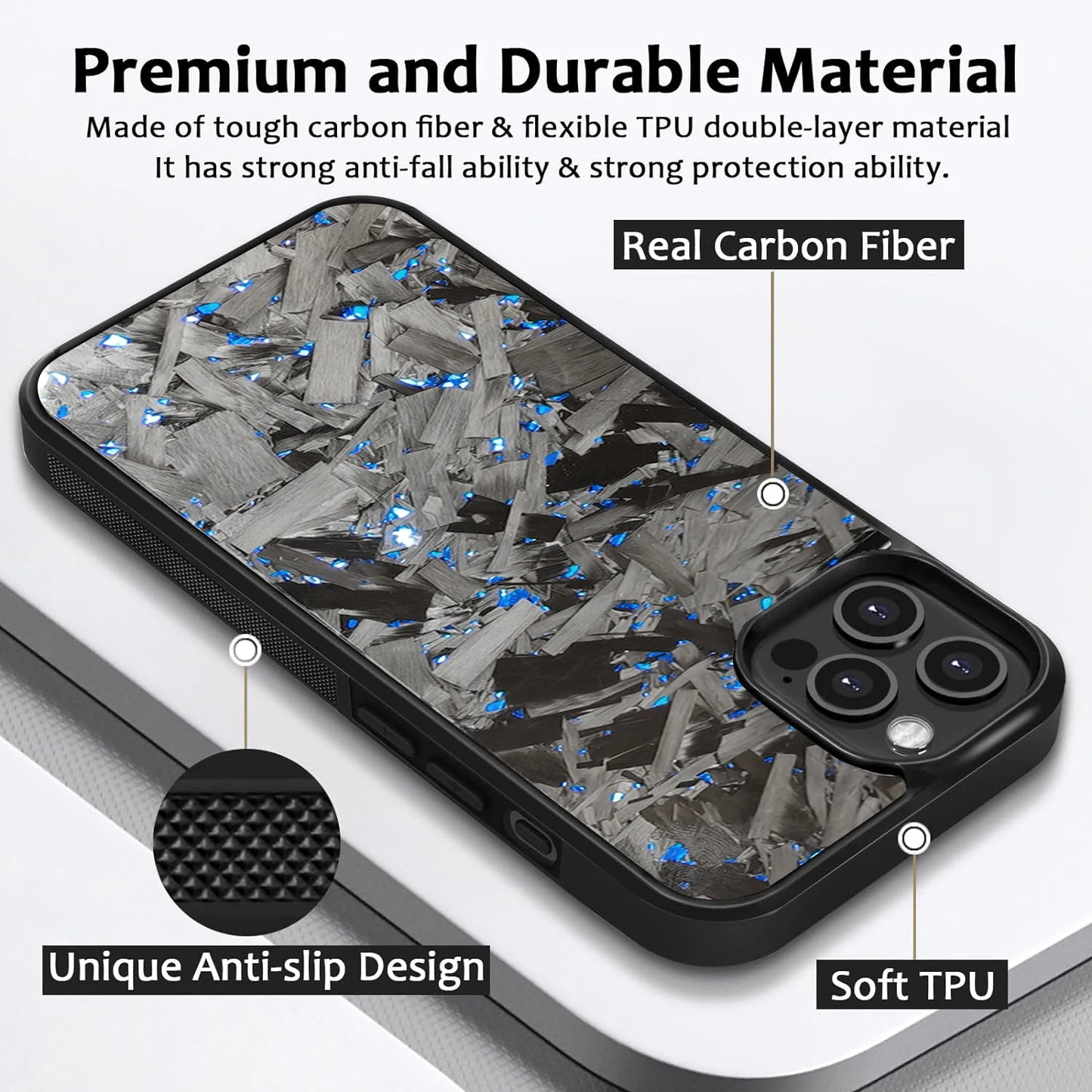Coques Magsafe pour iPhone, véritable fibre de carbone forgée
