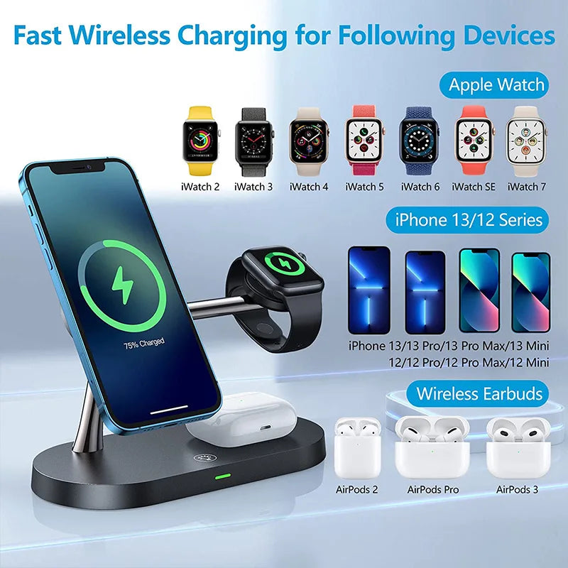 Support de chargeur sans fil 3 en 1, station de charge rapide