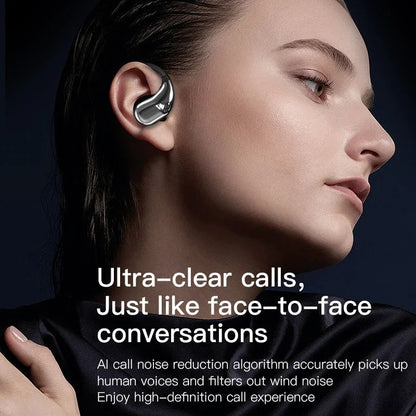 Ecouteurs sans fil Bluetooth 5.4 avec micro pour l'extérieur, crochet d'oreille basse