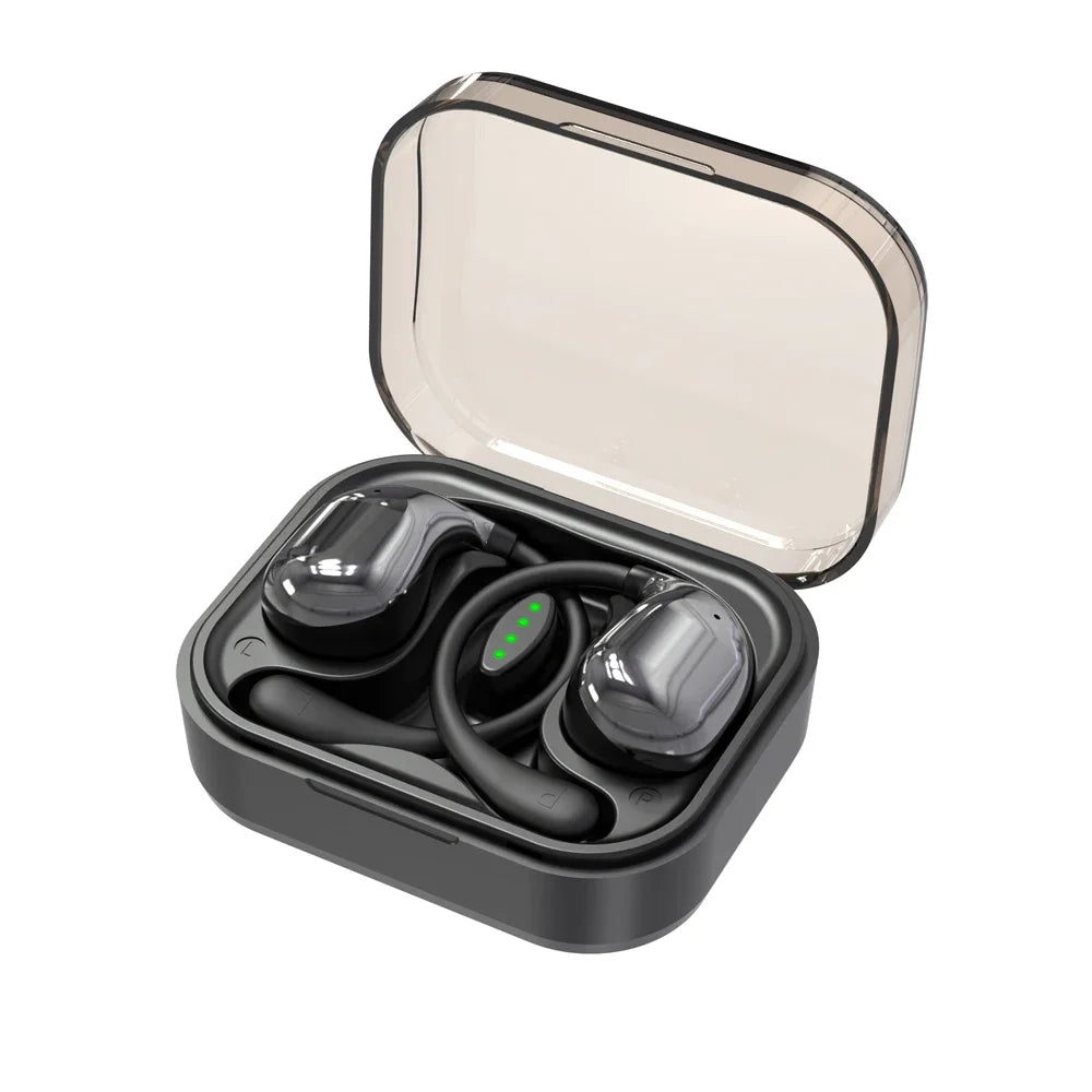 Ecouteurs sans fil Bluetooth 5.4 avec micro pour l'extérieur, crochet d'oreille basse