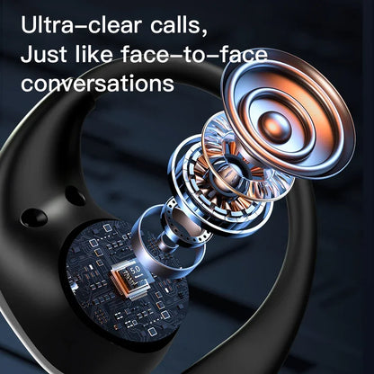 Ecouteurs sans fil Bluetooth 5.4 avec micro pour l'extérieur, crochet d'oreille basse