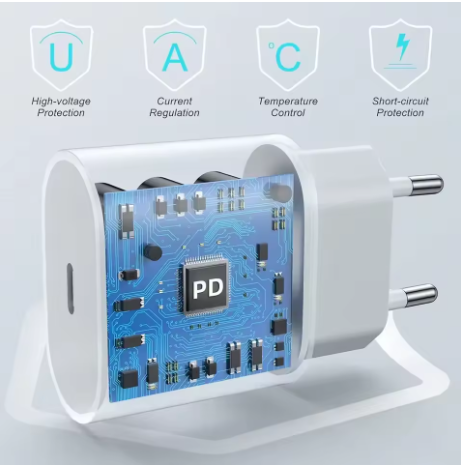 Chargeur rapide PD 20W pour iPhone 16 15 14 13 12....